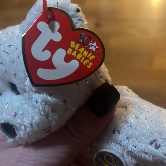 Ty Beanie Babies 2002 " Decade" 10th Anniversary White Bear Plush 9" Retired - Picture 9 of 12